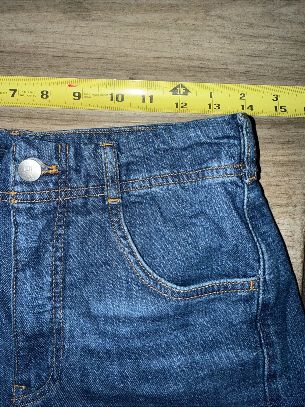 Pilcro Wide-Leg Flare Jeans in Dark Blue - Picture 5 of 7